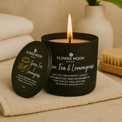 Green Tea & Lemongrass Hot Oil Treatment Candle