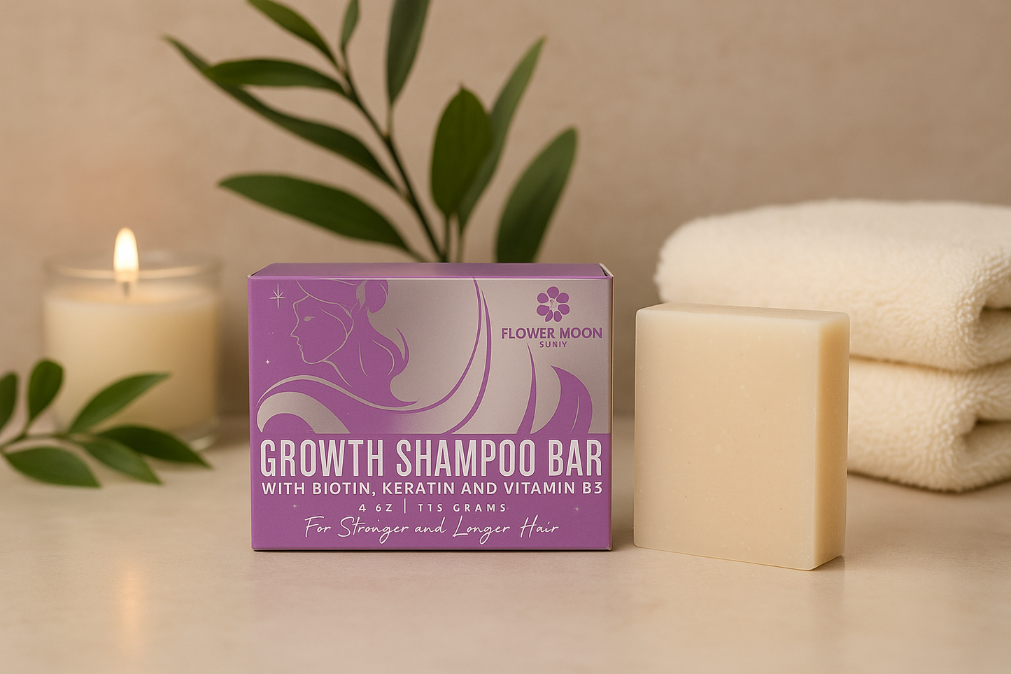 Hair Growth Shampoo Bar with Biotin, Keratin and Vitamin B5
