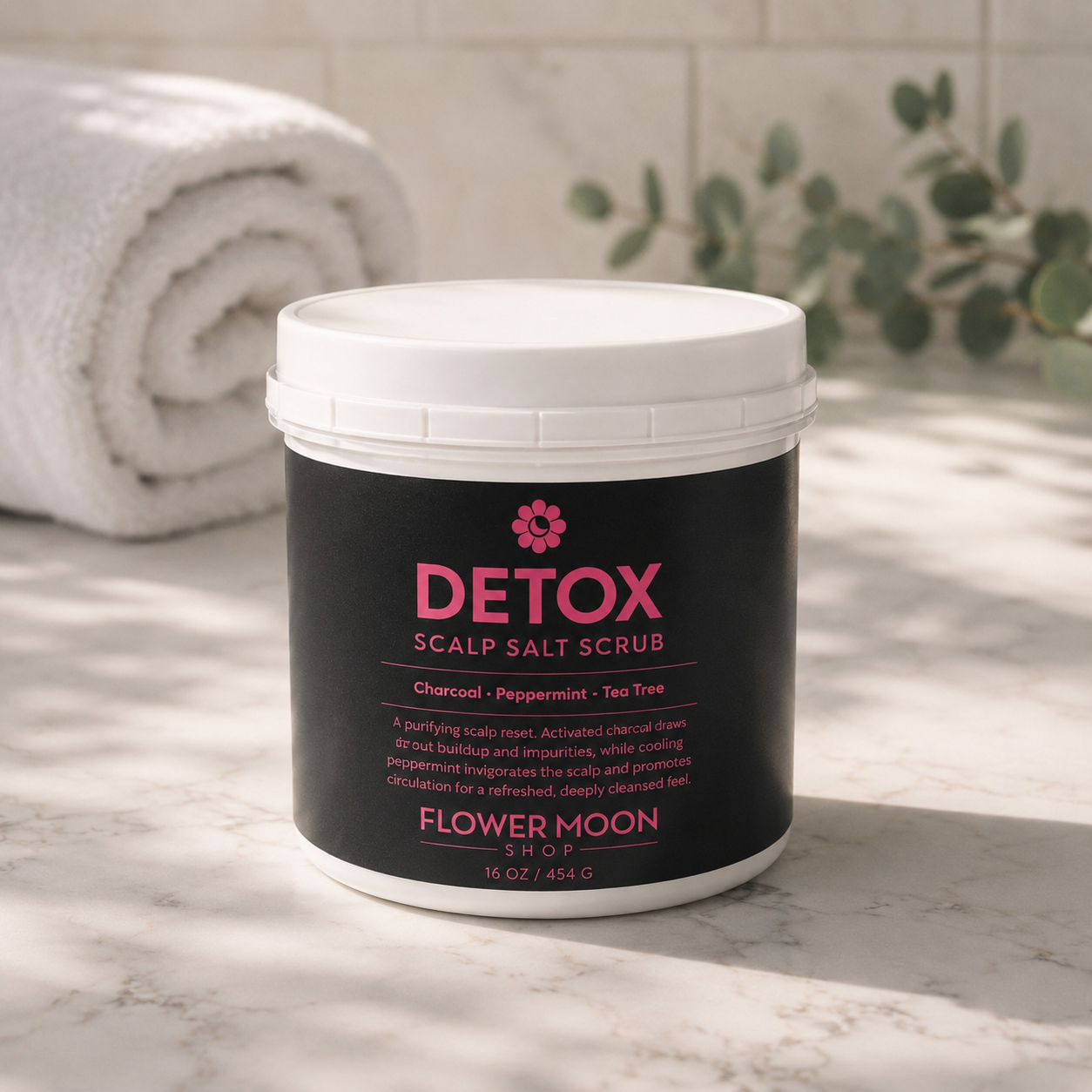Charcoal, Peppermint, Tea Tree (DETOX) Scalp Scrub & Shampoo - For Salon & Private Label