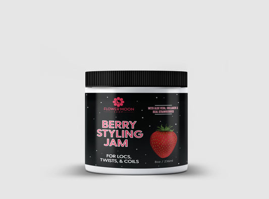 Berry Hair Styling Jam With Aloe Vera, Collagen and Real Strawberries (For Locs, Twists and Coils)
